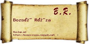 Bozsó Róza névjegykártya